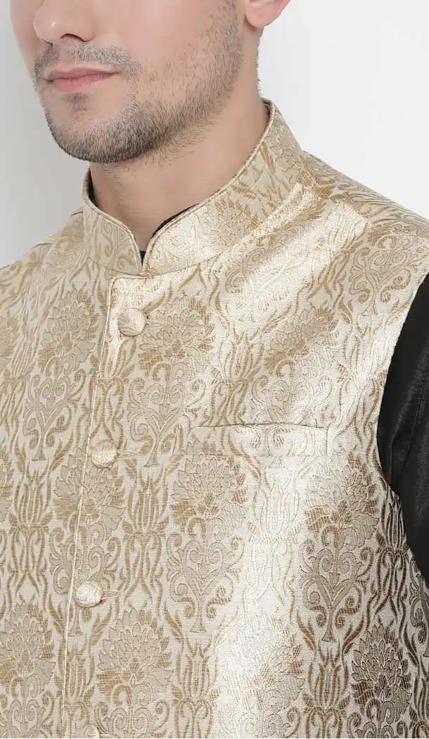 Buy Kurta Pajama With Jacket In Black