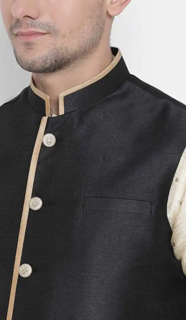 Gold Kurta Pajama Jacket Clothing