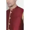 Rose Gold Party Wear Kurta Pajama With Nehru Jacket