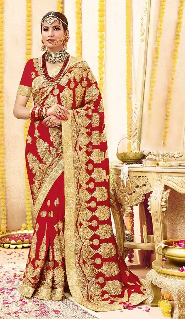 Red Designer Saree Blouse
