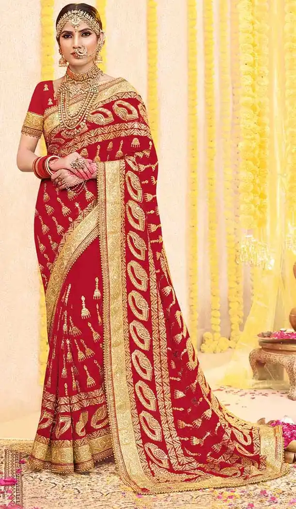 Red Designer Saree For Wedding