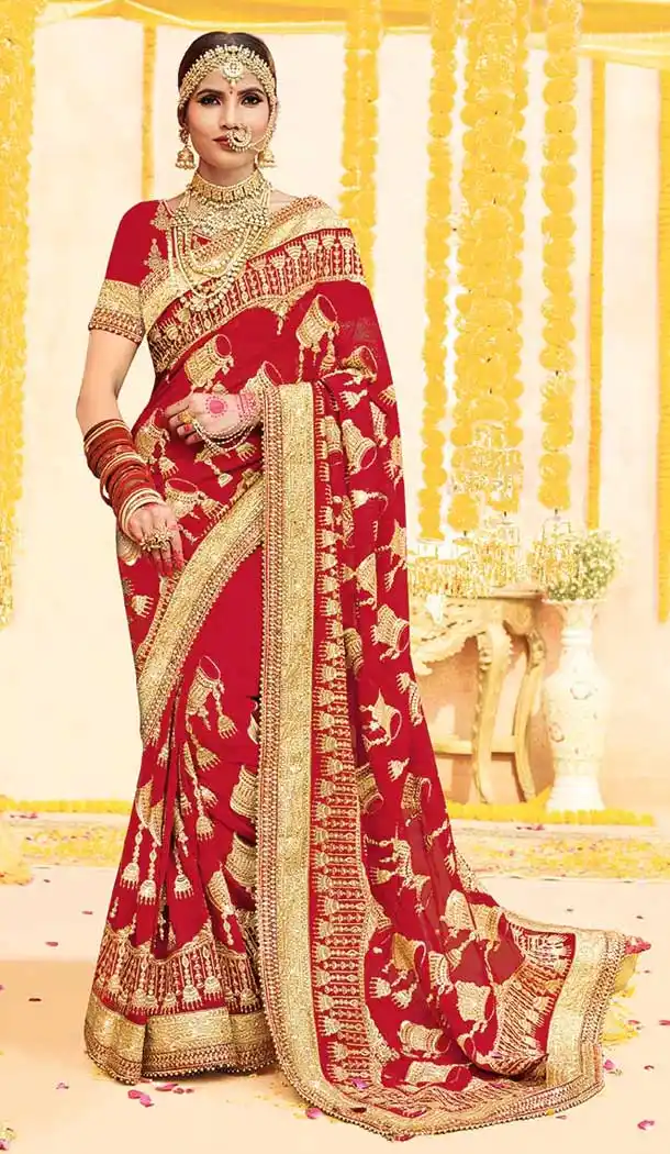 Red Designer Saree Online India