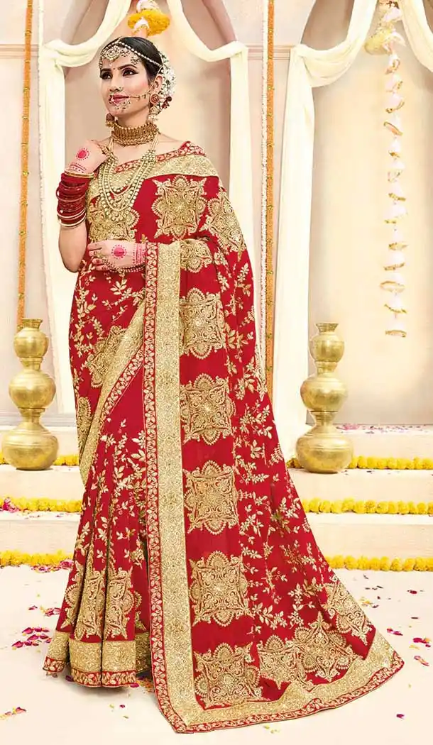 Red Designer Saree For Wedding