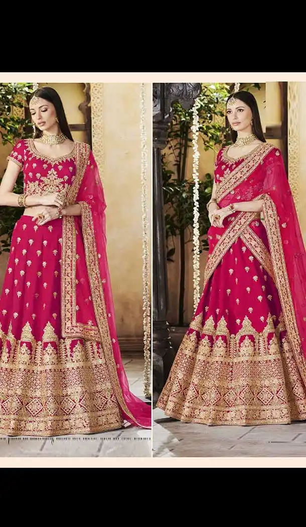 Red Color Linen Designer Wedding And Sangeet Ceremony Lehenga Choli - 398259761