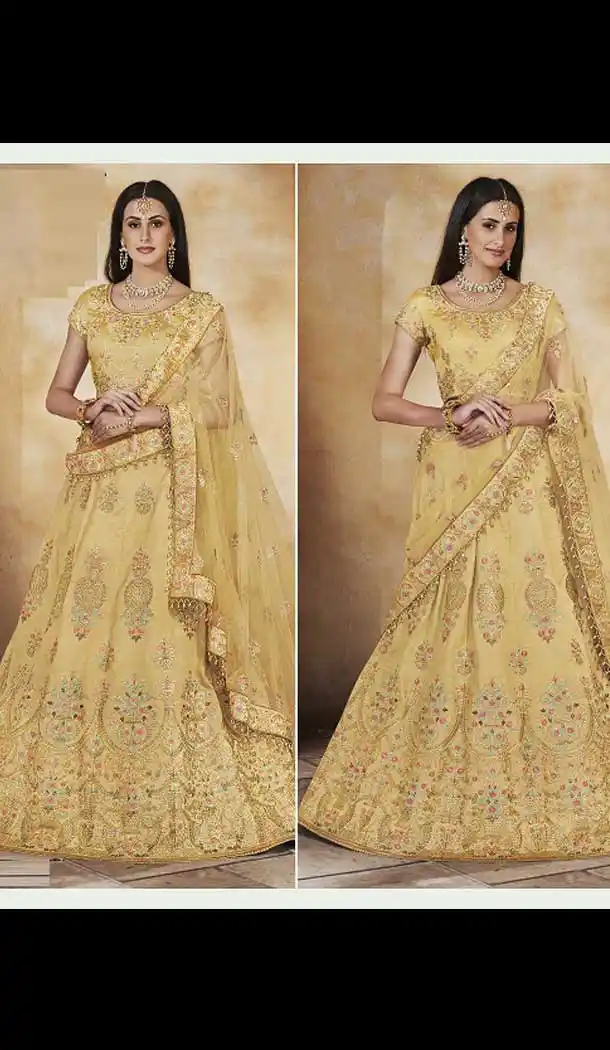 Yellow Color Silk Designer Wedding And Sangeet Ceremony Lehenga Choli - 398259766