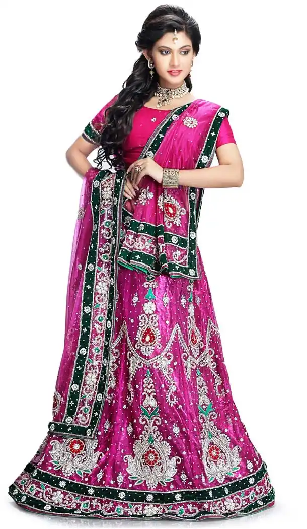 Pink Net Designer Hand Made Wedding Lehenga Choli - 558169537