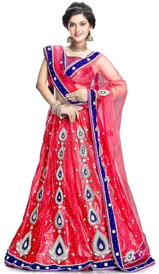 Red Color Net Designer Hand Made Wedding Lehenga Choli - 558169548