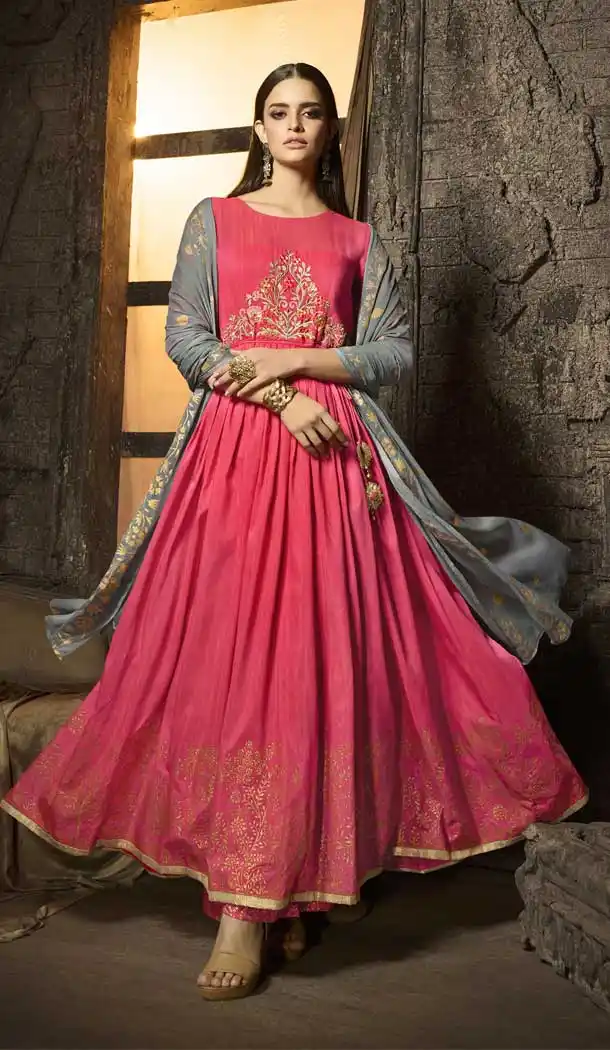 Pink Color Masleen Party Wear Palazzo Salwar Suit - 559069782