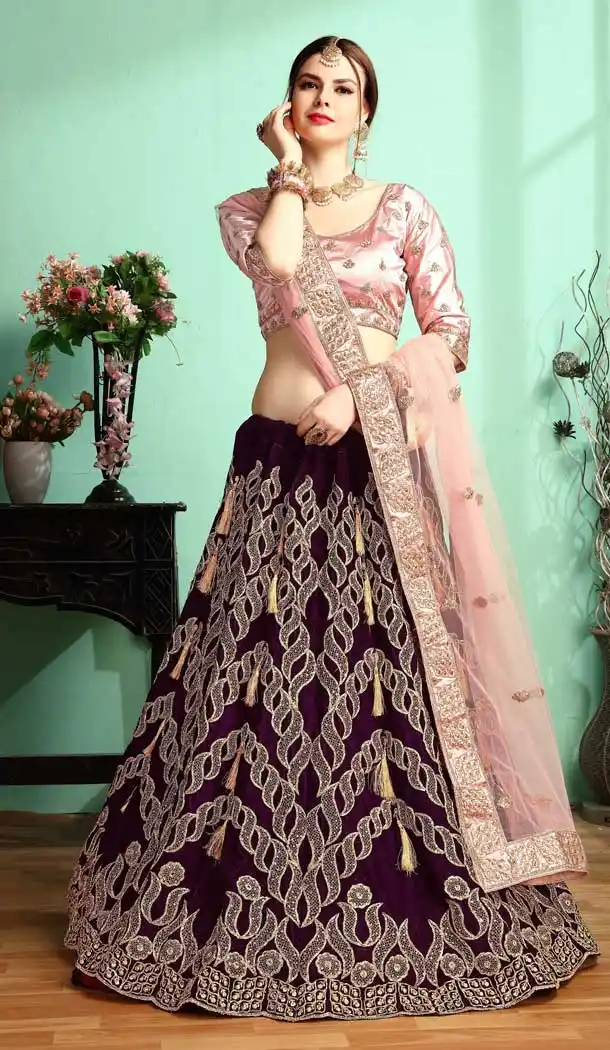 Sparkling Wine Color Malai Satin Designer Lehenga Choli For Women - 400459960