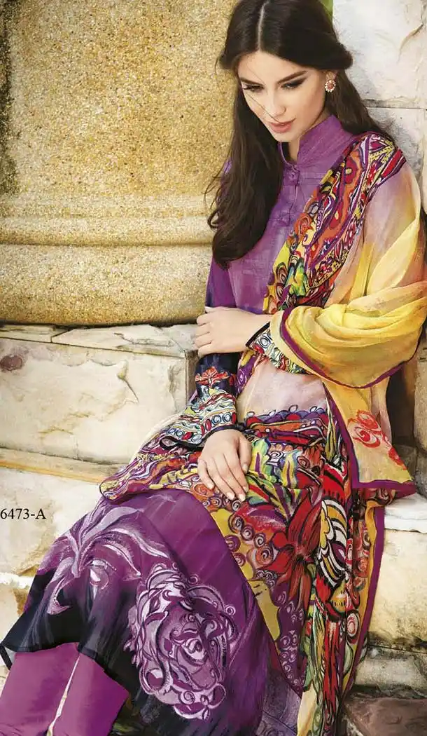 Magenta Faux Crepe Churidar Kameez