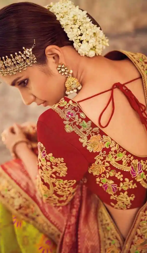 Majesty Multi Color Pure Tussar Silk Designer Sangeet Ceremony Lehenga Choli - 562370106