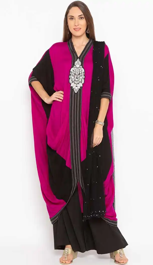 Pink Color Cotton Designer Plus Size Readymade Dress - 568871016