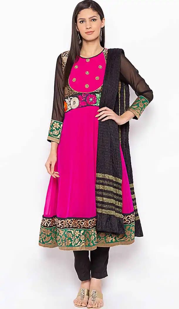Splendor Pink Color Georgette Designer Plus Size Readymade Dress - 568871017