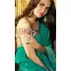 Turquoise Color Silk Georgette Bollywood Celebrity Nargis Fakhri Saree
