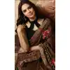 Brown Color Vichitra Silk Bollywood Celebrity Nargis Fakhri Saree
