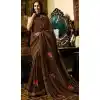 Brown Color Vichitra Silk Bollywood Celebrity Nargis Fakhri Saree