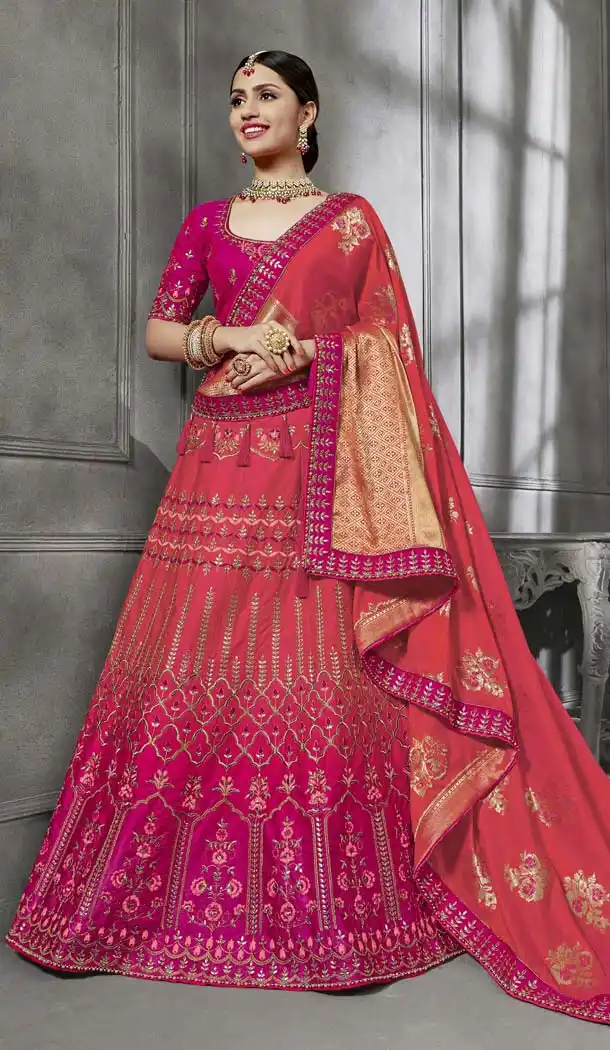 Pink Color Designer Mehendi and Sangeet Lehenga Choli - 411160972