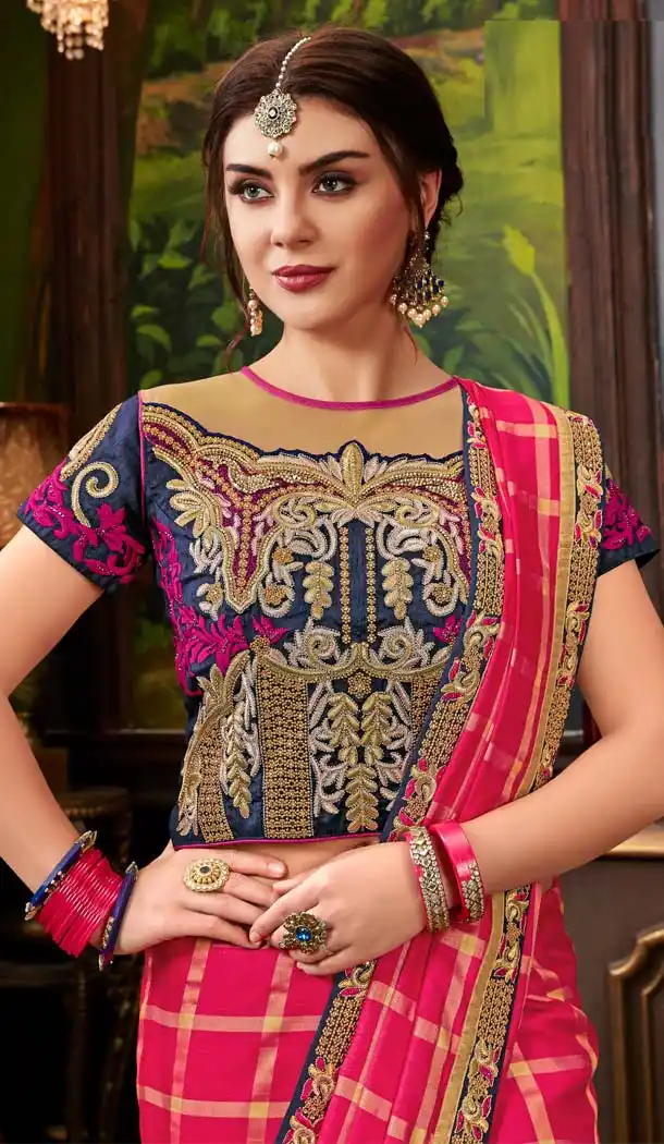 Rani Color Silk Traditional Designer Wear Saree Blouse - 411060963