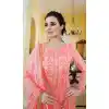 Pink Color Organza Embroidery Pakistani Palazzo Salwar Suit
