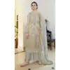 Grey Color Organza Embroidery Pakistani Palazzo Salwar Suit
