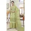 Glamorous Green Color Organza Embroidery Pakistani Palazzo Salwar Suit