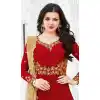 Fascinating Red Color Soft Georgette Designer Long Anarkali Suit