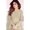 Beige Color Butterfly Net Designer Long Anarkali Churidar Salwar Suit