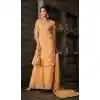 Light Orange Color Crepe Designer Sharara Salwar Suit