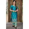 Banarasi Jacquard Sea Blue Color Party Wear Palazzo Suit