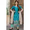 Banarasi Jacquard Sea Blue Color Party Wear Palazzo Suit