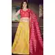 Creamish Yellow Color Banarasi Jacquard Designer Readymade Lehenga Choli - 570571168