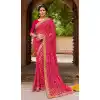Pink Color Georgette Stunning Printed Bandhani Sarees