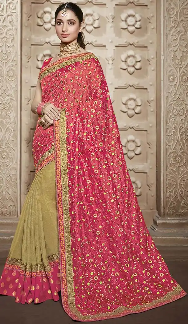 Pink Color Traditional Wear Silk Tamannaah Bhatia Saree - 580172221