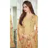 Buy Online Cream Color Heavy Muslin Casual Wear Printed Salwar Suit