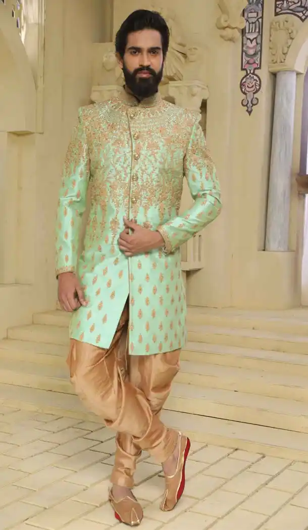 Pista Jodhpuri Indo Western Sherwani -508562411