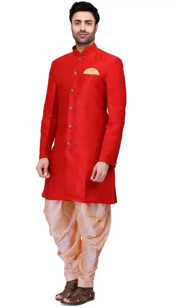 Kurta Pajama Design For Man Art Silk Punjabi -508962460