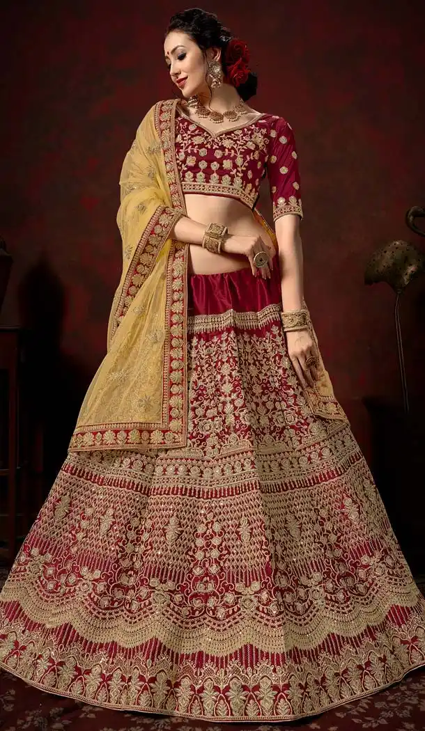 Maroon Lehenga Choli Wedding Collection -580772300