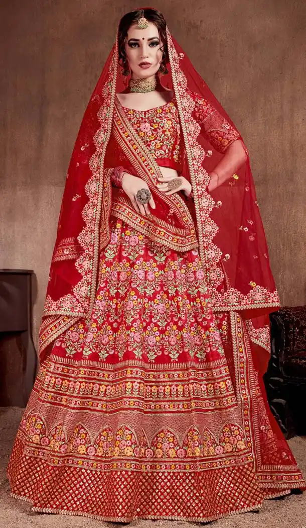Lehenga Choli for Sangeet India in Red Color -580972313