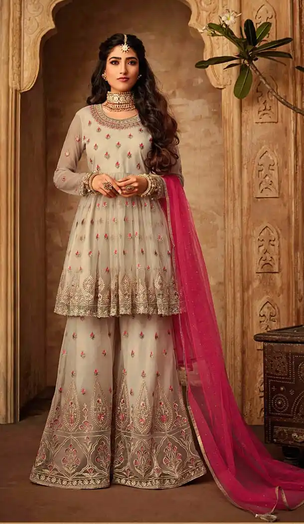 Off White Sharara Suits Online USA -581372335