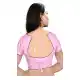 Pink Color Raw Silk Fancy Neck Plus Size Readymade Casual Blouse -4583901