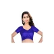 Blue Color Raw Silk Fancy Neck Plus Size Readymade Casual Blouse -4583904