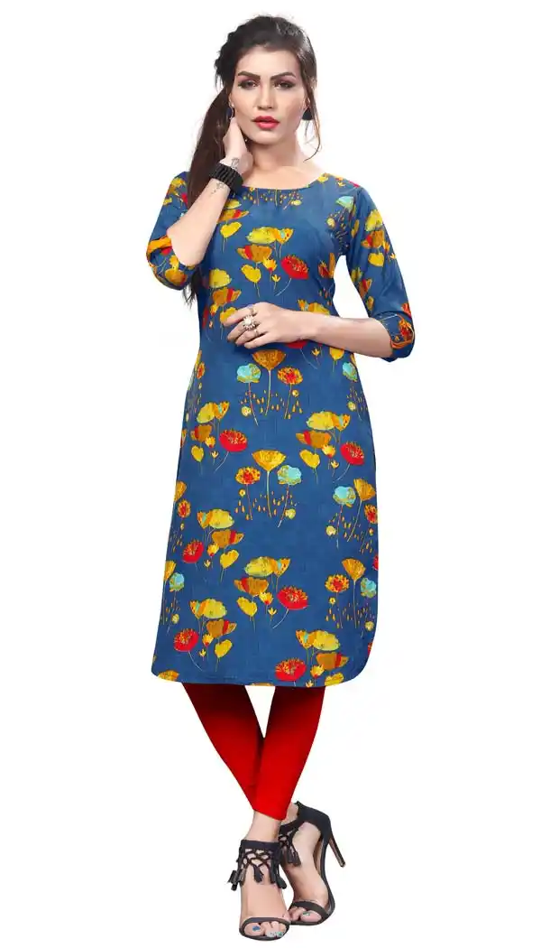 Enigmatic Blue Color Crape Casual Wear Readymade Kurti -4934229