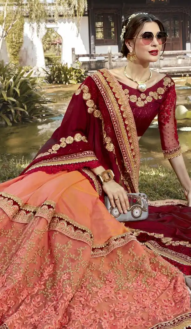 Maroon Color Pure Georgette Designer Wear Saree -425662179