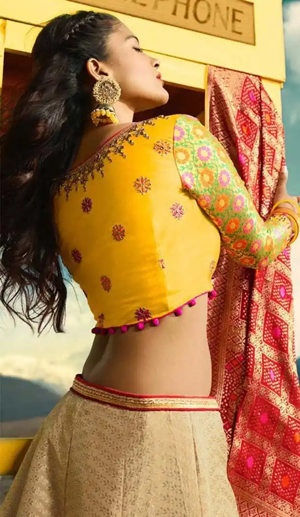 Beige Color Silk Designer Wedding Lehenga Choli -426662269