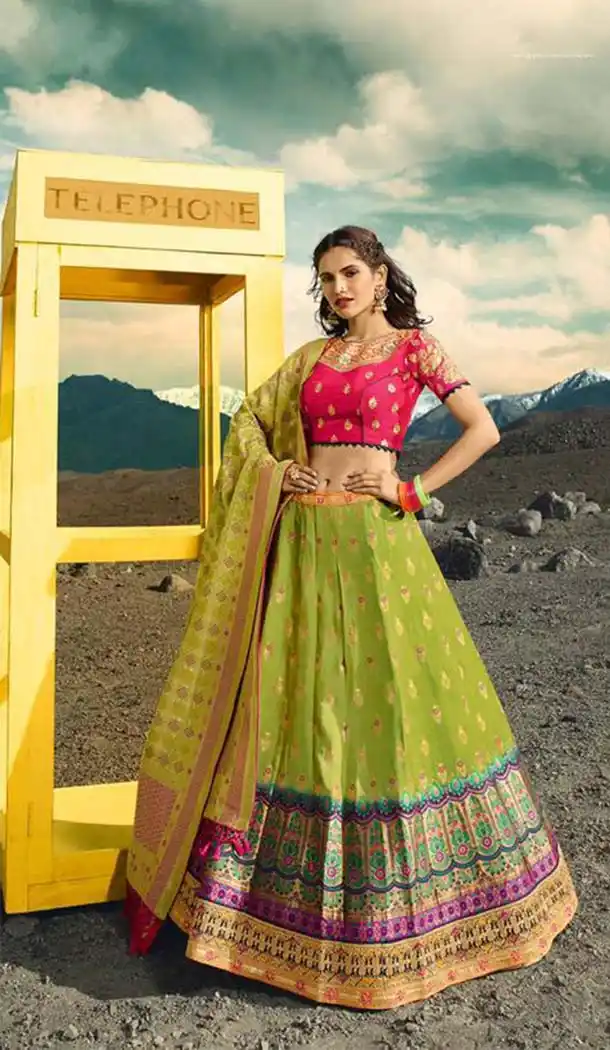 Silk Yellow Color Designer Wedding Lehenga Choli -426662270