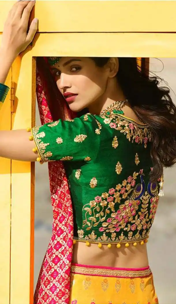 Designer Silk Yellow Color Wedding Lehenga Choli -426662271