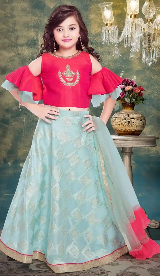 Pink Color Fancy Designer Party Readymade Girl Lehenga Choli -599274535