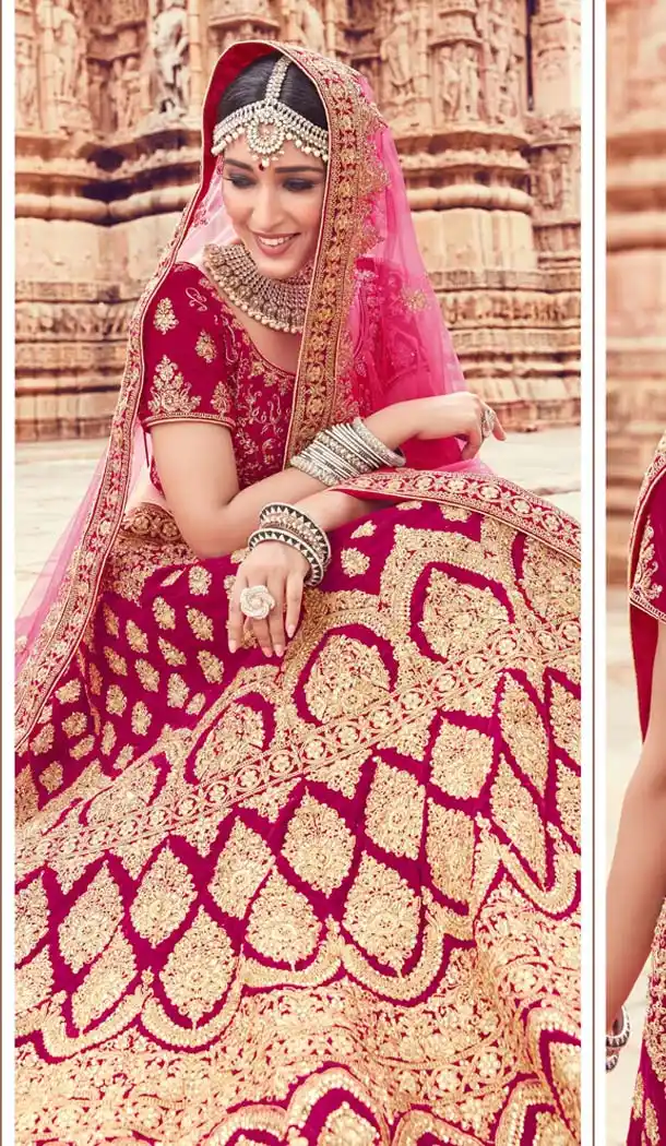 Fuchsia Pink Color Bridal Wear Designer Lehenga Choli -616777006