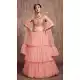 Exquisite Peach Net Fancy Party Wear Designer Lehenga Choli -617077020