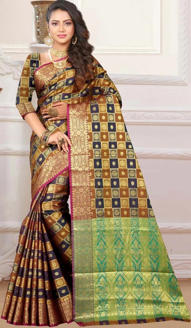 Patola Silk Brown Color Traditional Wear Saree Blouse -432162899